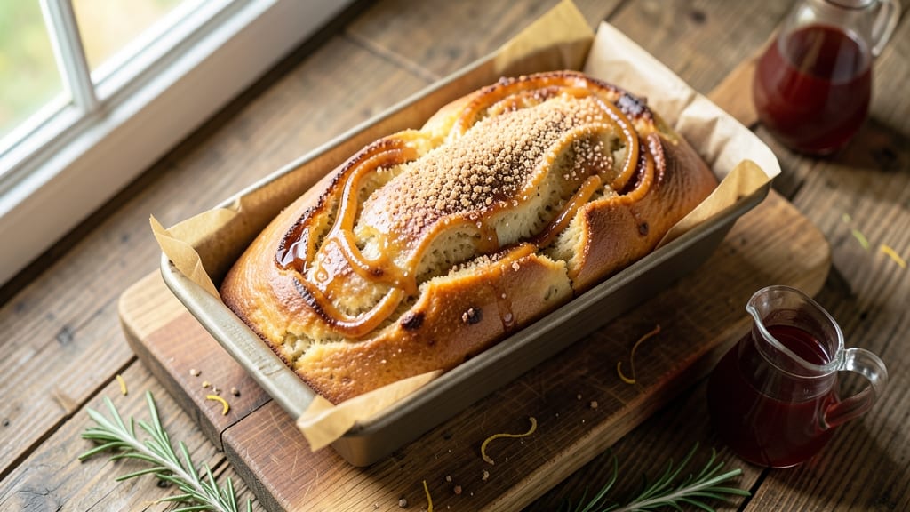 Apple Cider Doughnut Loaf Cake Recipe: Spiced Caramelized Apple Streusel Topping