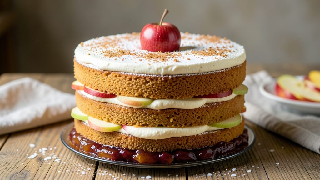 Apple Layer Cake Recipe UK: Spiced Fruit Streusel Rivers Over Vanilla Bliss