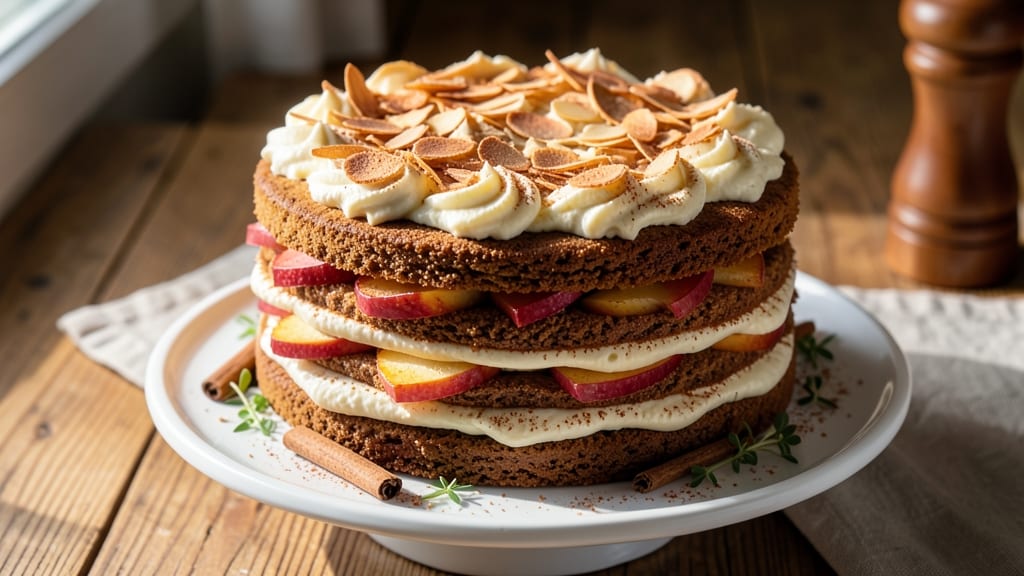 Apple Macaroon Cake Recipe: Spiced Apple Layers With Buttery Macaroon Crust