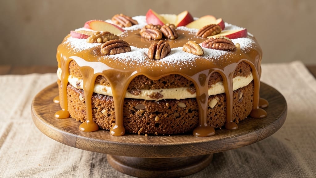 Apple Pecan Cake With Caramel Icing Recipe: Warm Spice and Nutty Crunch in Every Layer