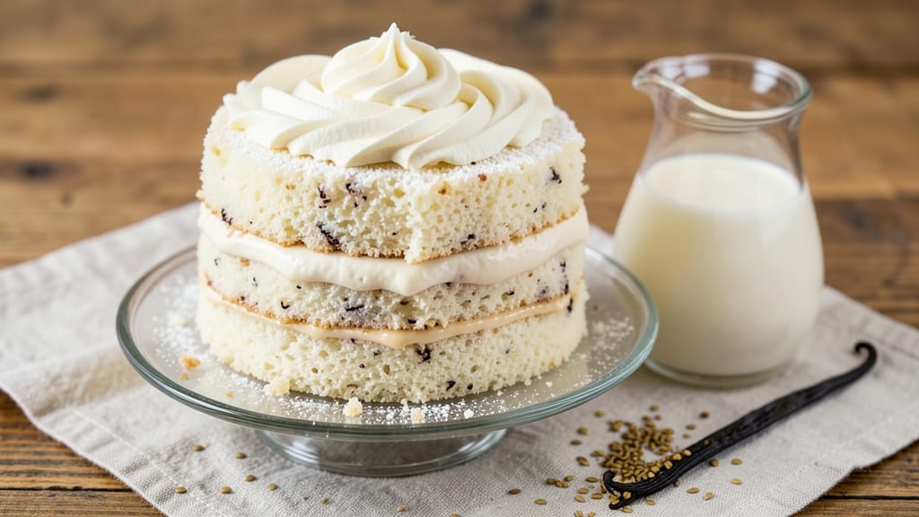 Almond Milk Vanilla Cake Recipe: Light-as-Air Layers With Vanilla Bean Frosting