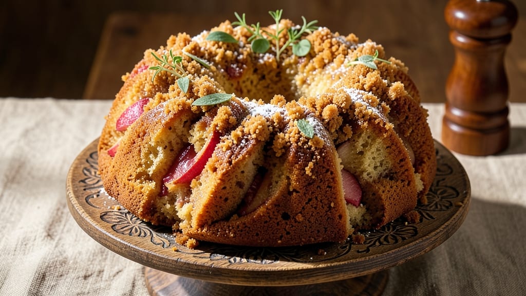 Apple Cinnamon Streusel Bundt Cake Recipe: Spiced Streusel Crown Over Warm Apple Swirls