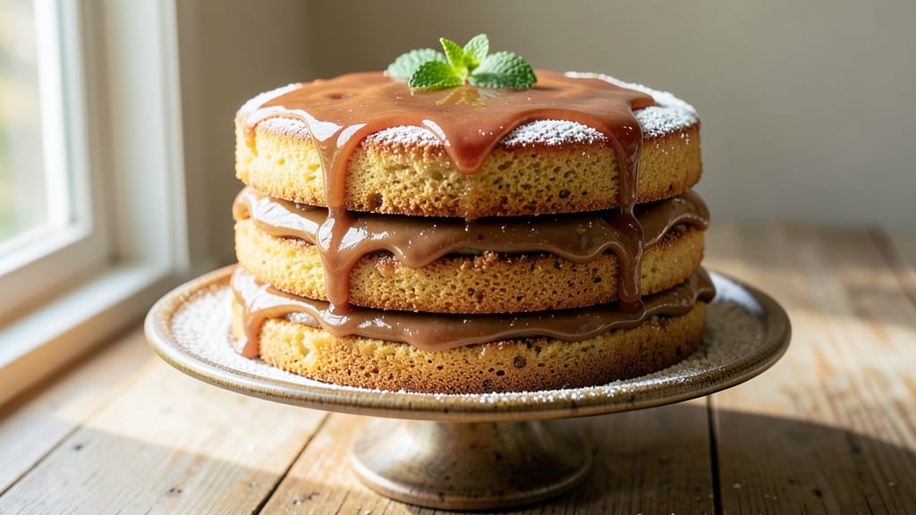 Applesauce Layer Cake Recipe: Warm Spice Streusel Hugs Moist Apple Filling