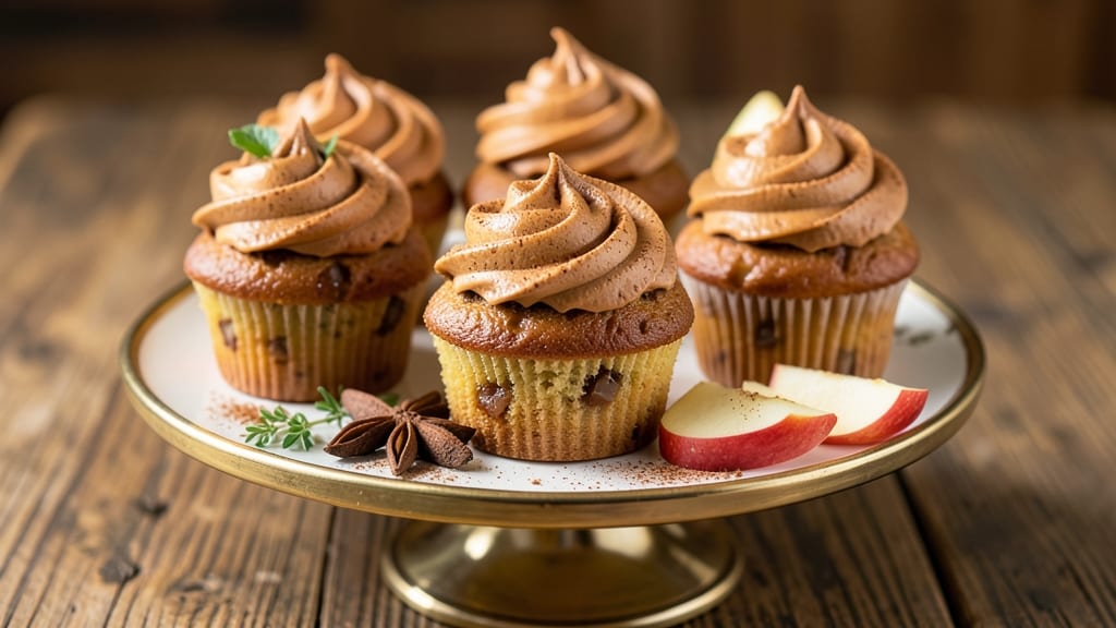 Apple Cider Donut Cupcake Recipe: Spiced Cider Frosting and Caramelized Apple Filling