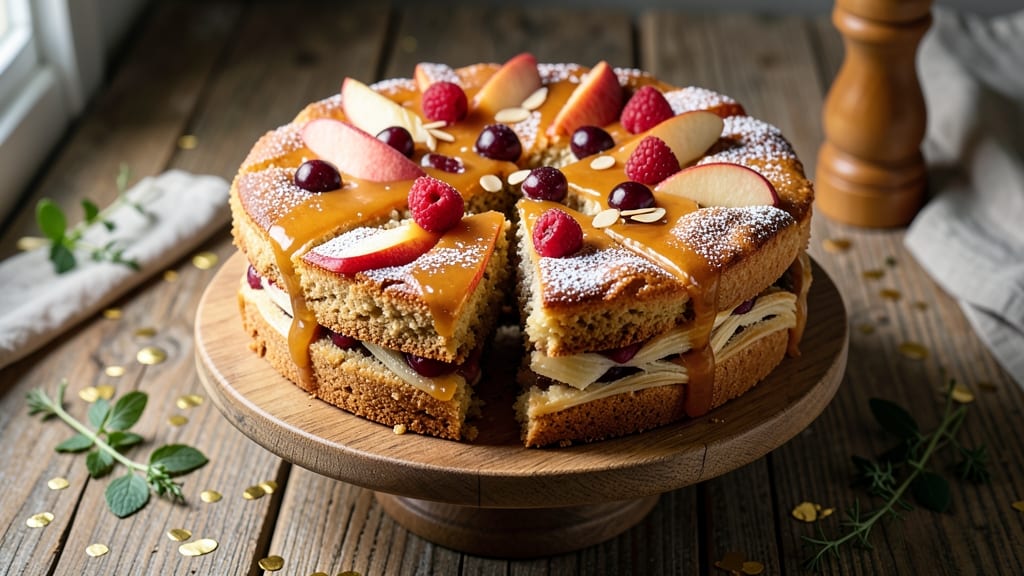 Apple and Fruit Cake Recipe: Spiced Moistness With Buttery Crust Layers