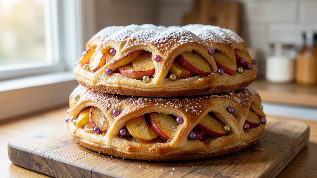 Apple Filled King Cake Recipe: Purple Crown and Spiced Apple Surprise