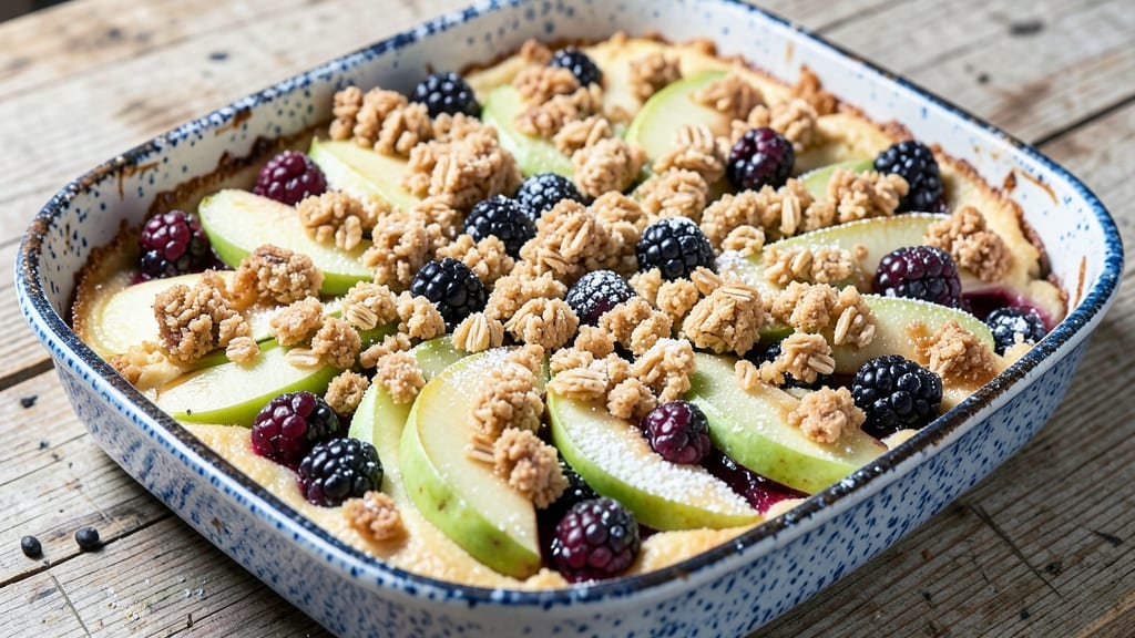 Apple and Blackberry Crumble Cake Recipe: Warm Spiced Fruit With Buttery Crust Bliss