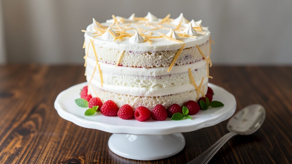 Angel Layer Cake Recipe: Vanilla Buttercream Rivers Between Silky Layers