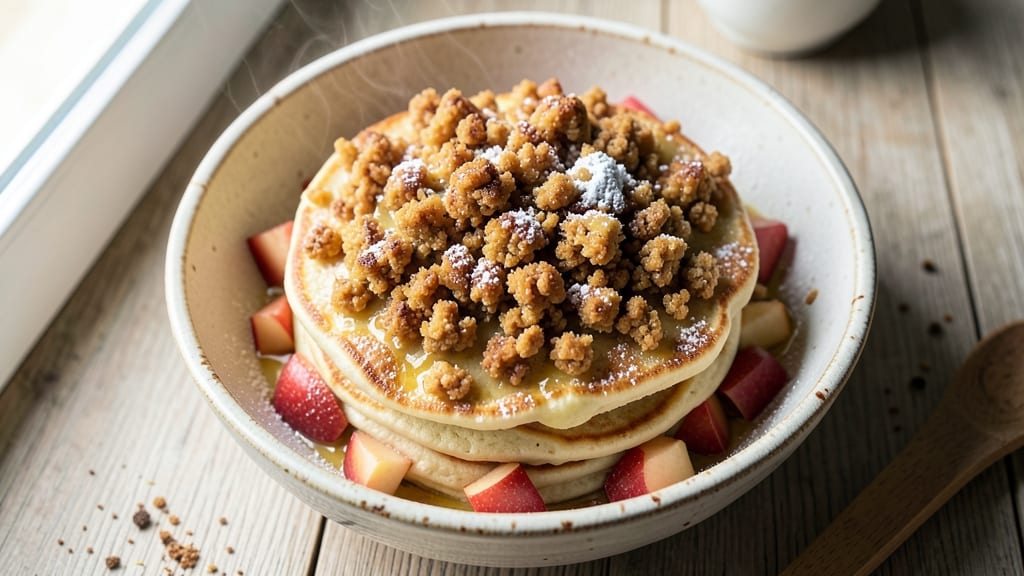 Apple Streusel Pancake Recipe: Warm Cinnamon Streusel and Spiced Apple Filling