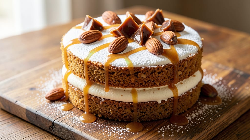 Almond Praline Cake Recipe: Nutty Caramel Swirls With Buttery Crust