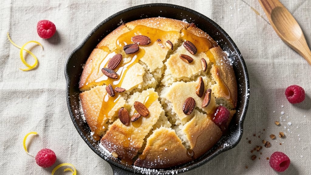 Almond Skillet Cake Recipe: Nutty Vanilla Swirl With Warm Caramelized Top