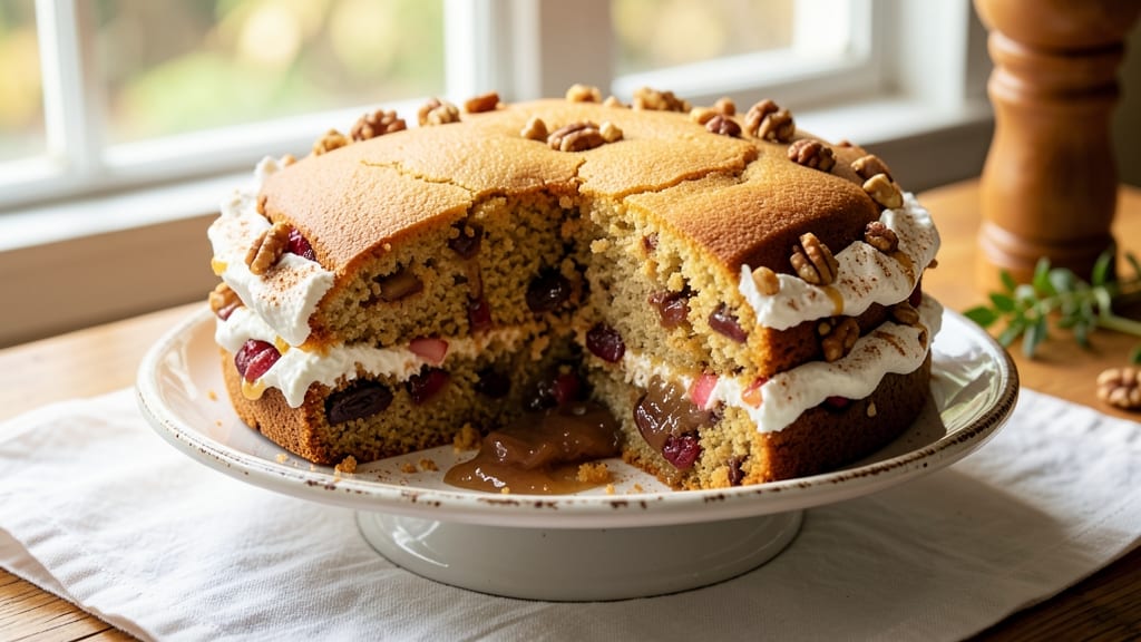Apple Date Walnut Cake Recipe: Spiced Moistness With Nutty Crunch Topping