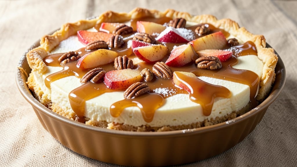Apple Caramel Pecan Cheesecake Recipe: Buttery Crust Meets Apple-Pecan Bliss