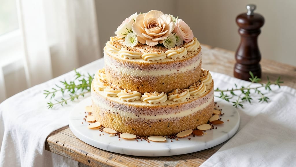 Almond Poppy Seed Wedding Cake Recipe: Elegant Layers With Nutty Vanilla Swirls