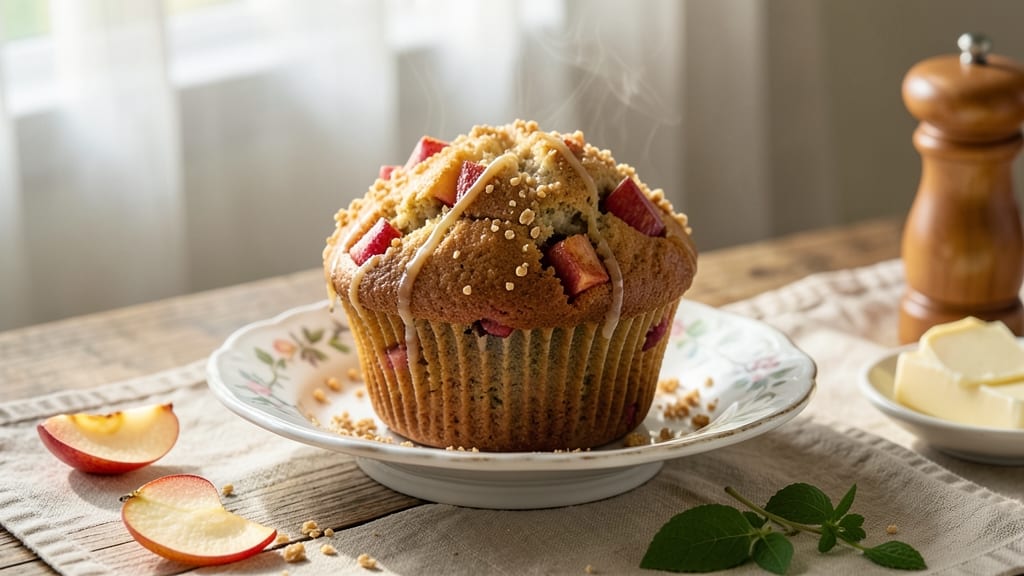 Apple Cake Tea Room Bran Muffins Recipe: Spiced Apple Filling and Buttery Bran Crunch