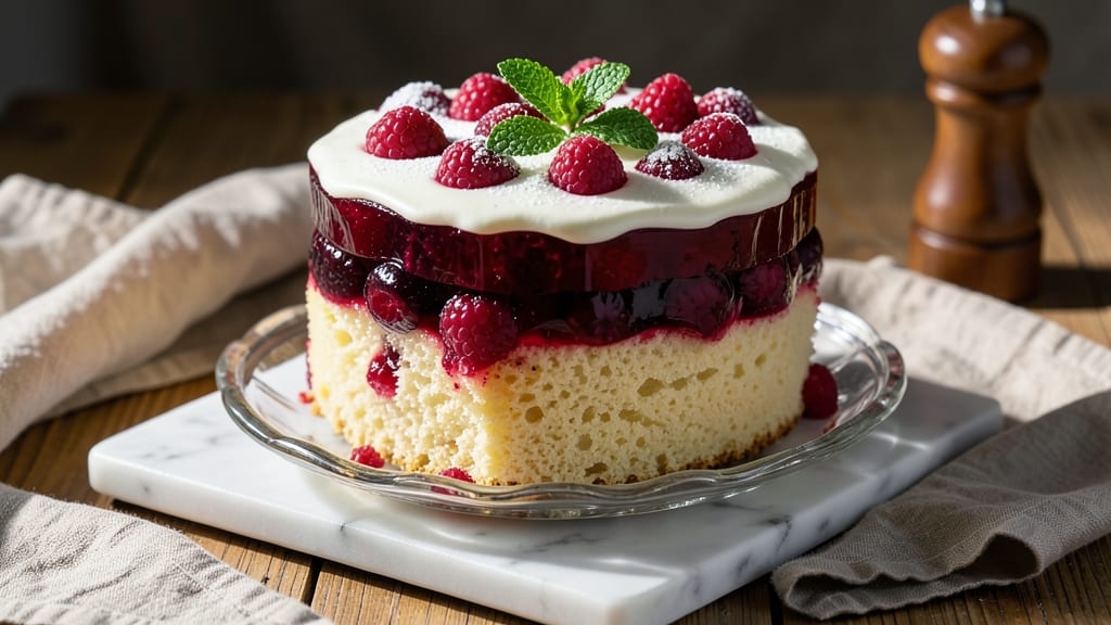 Angel Food Cake With Raspberry Jello Recipe: Light-as-Air Layers and Berry Swirl Magic