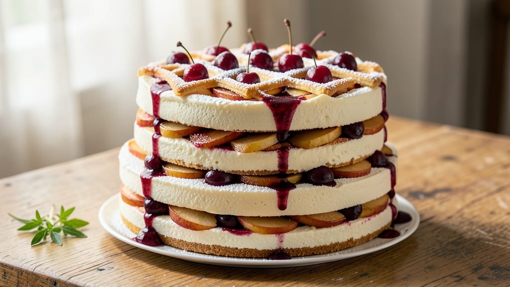 Apple Cherry Cake Recipe: Fruit-Studded Layers With Buttery Streusel Top