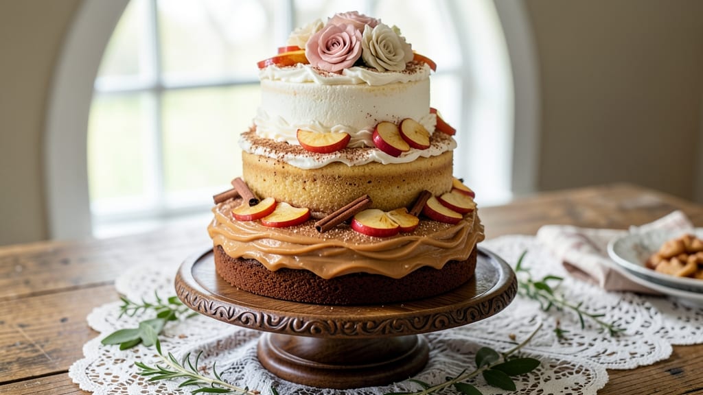 Apple Cinnamon Wedding Cake Recipe: Tiered Elegance with Spiced Apple Filling