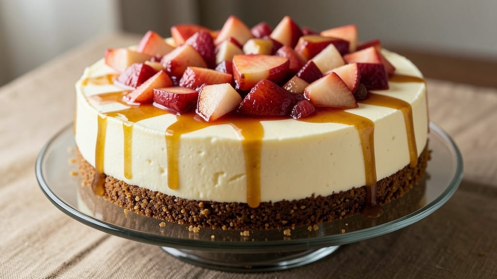 Apple Cheesecake Recipe Cheesecake Factory: Spiced Apple Streusel Over Creamy Cheesecake Layers