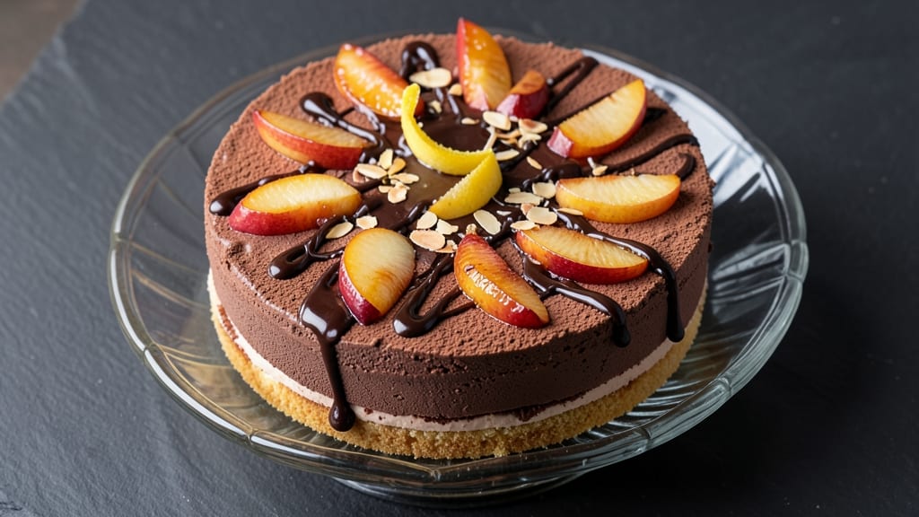 Apple Chocolate Mousse Cake Recipe: Layers of Silky Chocolate and Crispy Apple Topping
