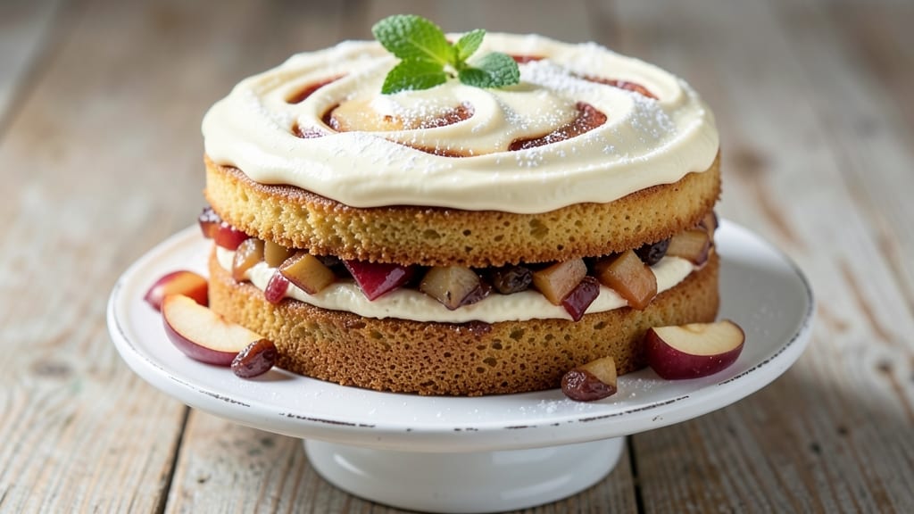 Apple Cream Cake Recipe: Spiced Apple Layers and Vanilla Cream Filling