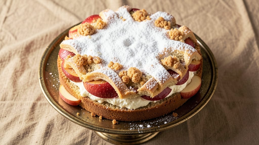 Apple Ricotta Coffee Cake Recipe: Spiced Fruit Streusel and Creamy Vanilla Swirls