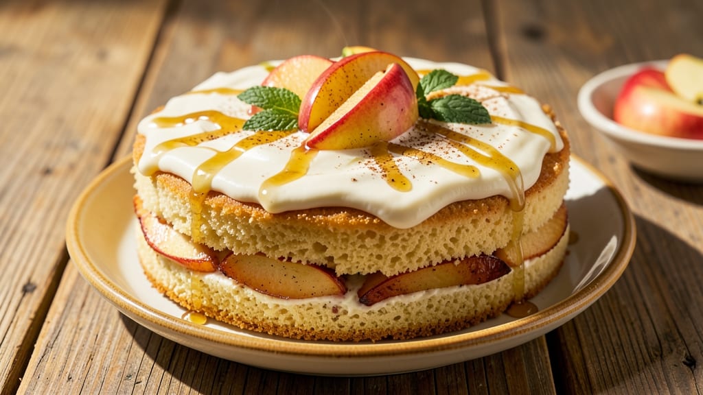 Apple Yogurt Cake Recipe UK: Spiced Apple Streusel Crown Over Vanilla Bliss