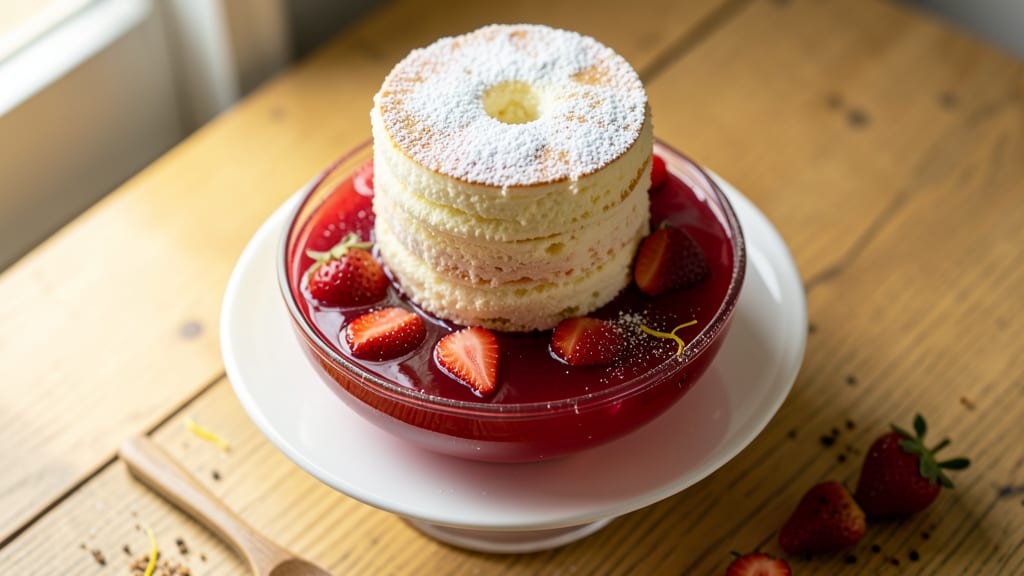 Angel Food Cake and Strawberry Jello Recipe: Light-as-Air Layers With Vibrant Fruit Swirls