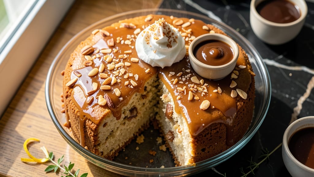 Almond Joy Cake Recipe With Sweetened Condensed Milk: Toasted Coconut and Nutty Liqueur Layers