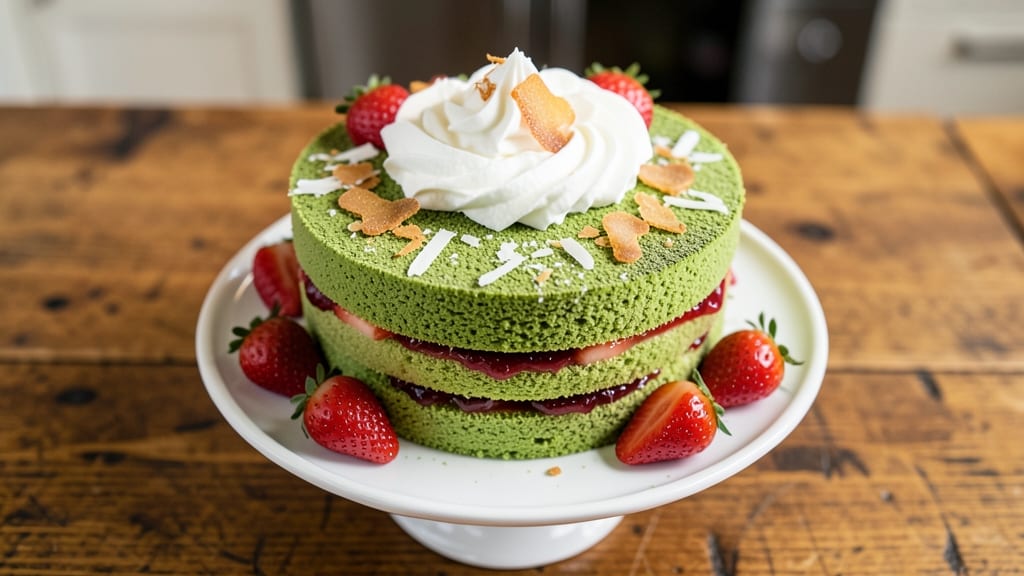 Asian Strawberry Cake Recipe: Matcha White Chocolate Swirl Magic