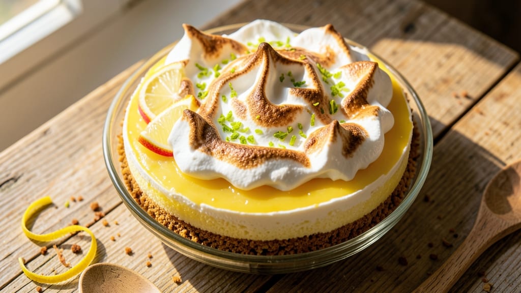 Amalfi Lemon Meringue Cheesecake Recipe: Citrus-Kissed Crunch Topped With Toasted Almond Bliss